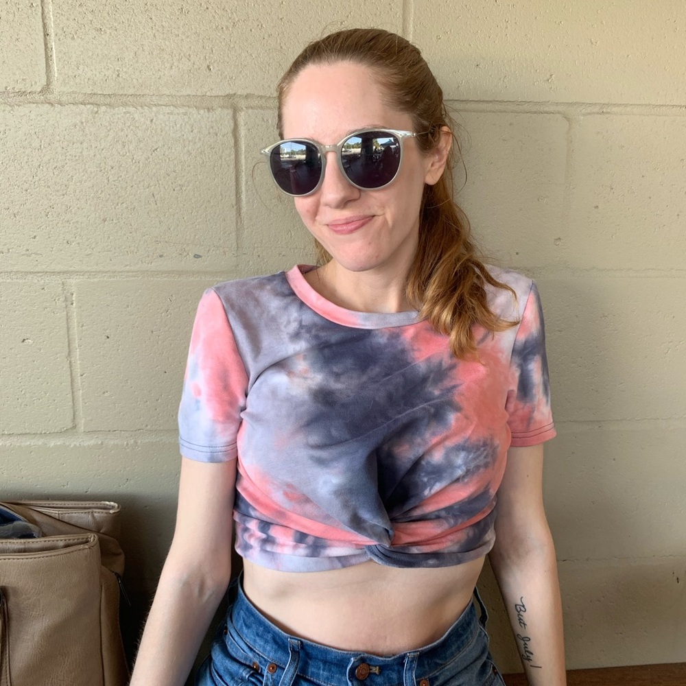 EUC Honey Punch Tie-Dye Twist-Front Crop Top
